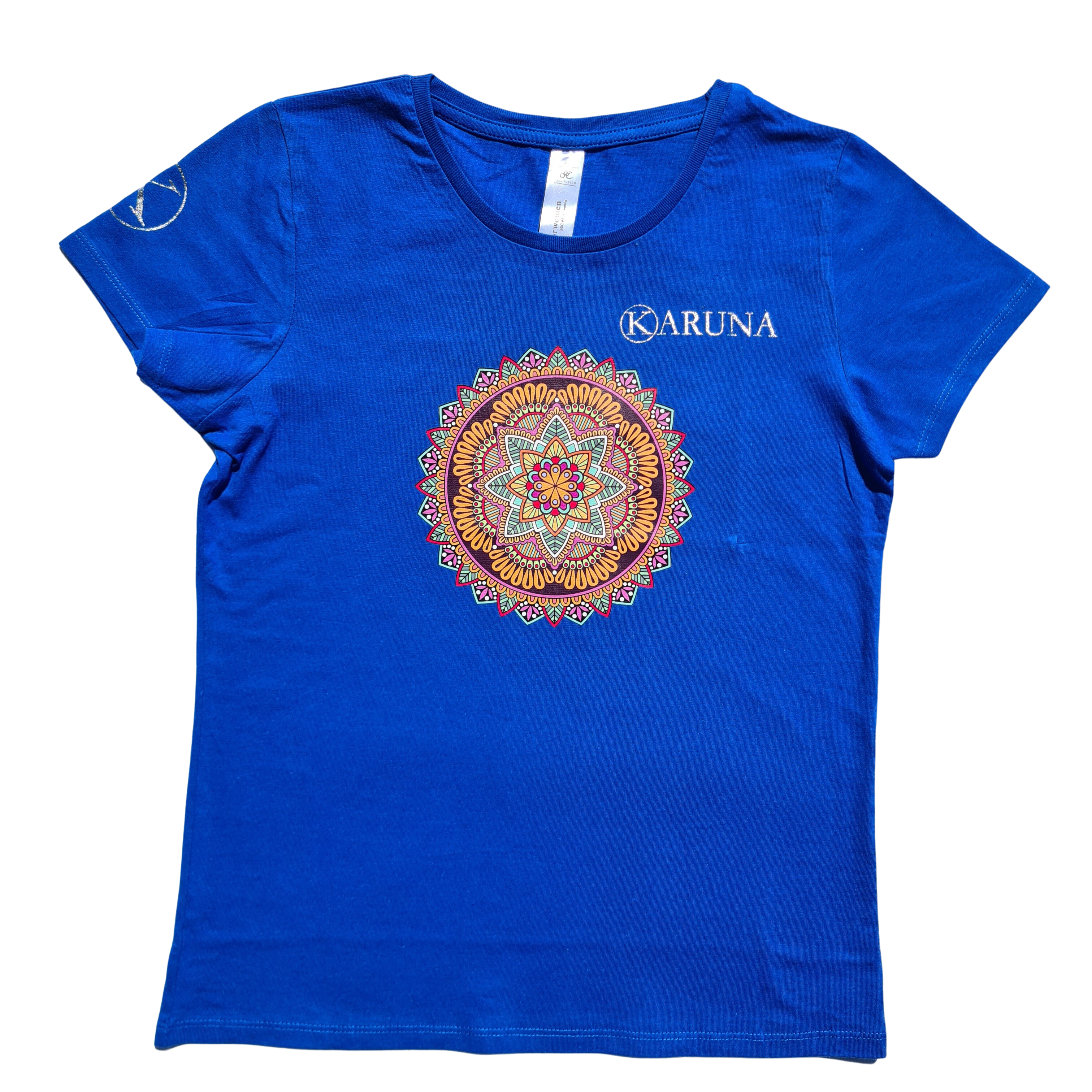 Niebieski t-shirt Mandala Karuna z przodu
